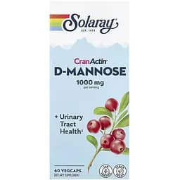 D-маноза + журавлина Solaray CranActin D-Mannose 1000 мг 60 веганських капсул - мініатюра 2