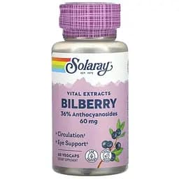 Екстракт чорниці Solaray Bilberry Berry Extract 60 мг 60 веганських капсул - мініатюра 1