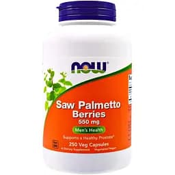 Со Пальметто Now Foods Saw Palmetto ягоди 550 мг 250 вегетаріанських капсул
