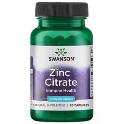 Цитрату цинку Swanson Zinc Citrate 30 mg, 60 капсул для підтримки зору та імунітету