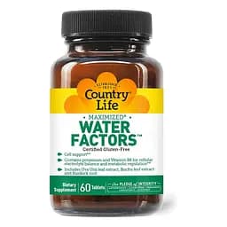 Трав'яна суміш Country Life Water Factors, 60 таблеток для балансу рідини і підтримки клітин - мініатюра 1