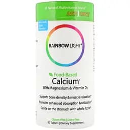 Кальцій з магнієм та вітамін D3 Rainbow Light Food-Based Calcium with Magnesium & Vitamin D3 90 таблеток