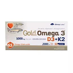 Вітаміни та мінерали Olimp Gold Omega 3 D3+K2, 30 капсул