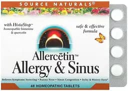 Натуральна добавка Source Naturals Allercetin Allergy & Sinus, 48 таблеток