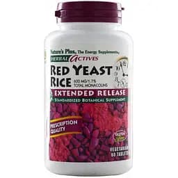 Рис красный дрожжевой NaturesPlus Herbal Actives 600 мг 60 таблеток