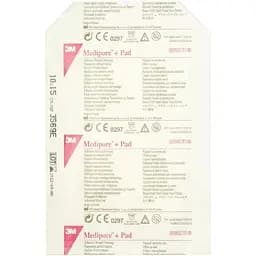 Адгезивная повязка 3M Mediporе+Pad 3569Е для закрытия ран 10х15 см белая
