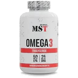 Жирные кислоты MST Omega 3 Triglyceride 75%, 300 капсул для поддержания сосудистой системы