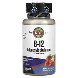 Вітаміни та мінерали KAL Vitamin B-12 Adenosylcobalamin 1000 mcg, 90 мікро таблеток Полуниця