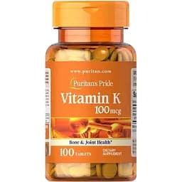 Витамин К Puritan's Pride Vitamin K 100 мкг 100 таблеток