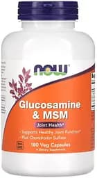 Препарат для суставов и связок NOW Glucosamine & MSM, 180 вегакапсул