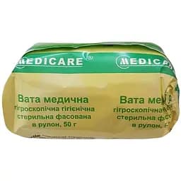 Вата Medicare медицинская гигроскопическая гигиеническая нестерильная 50 г