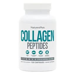 Пептиди колагену Natures Plus Collagen Peptides (Type I, II, III, IV, V, X), 120 капсул - мініатюра 1