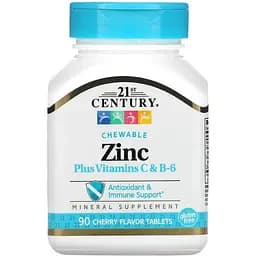 Дієтична добавка Zinc Plus Vitamins C & B-6 Cherry 90 таблеток