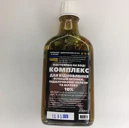 Водная настойка на травах, цветах, листьях комплекс для восстановления функций печени, поджелудочной железы и желудка, 200 мл