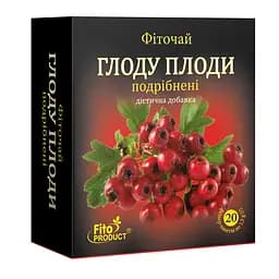 Фіточай "Глоду плоди подрібнені" 20 ф/п, дієтична добавка