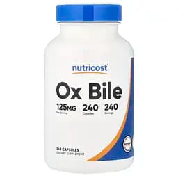 Бичача жовч Nutricost Ox Bile 125 мг 240 капсул