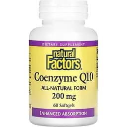 Коензим Q10 Natural Factors Coenzyme Q10, 200 мг 60 гелевих капсул