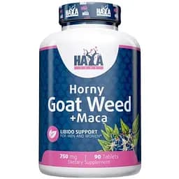 Добавка Haya Labs Horny Goat Weed Extract Екстракт Горянки + Мака Перуанська 750 мг 90 таблеток (820443)