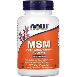 Препарат для суглобів і зв'язок Now MSM 1000 mg 120 вегакапсул