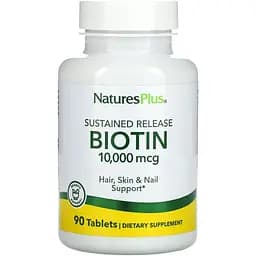 Витамины и минералы Natures Plus Biotin 10000 мкг 90 таблеток