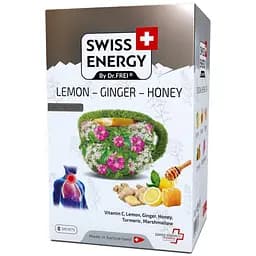 Чай від застуди Swiss Energy Herbal tea Lemon - Ginger - Honey 8 пакетиків