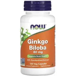 Гинкго билоба Now Foods Ginkgo Biloba 60 мг 120 капсул
