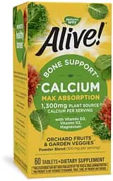 Вітаміни та мінерали Nature's Way Alive! Calcium Bone Support, 60 таблеток