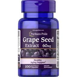 Натуральна добавка Puritan's Pride Grape Seed Extract 60 mg with Resveratrol 30 mcg 100 капсул