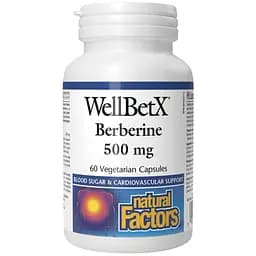 Берберин Natural Factors WellBetX Berberine 500 мг 60 веганських капсул - мініатюра 1