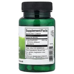Гриб чага Swanson Chaga Mushroom 400 mg Full Spectrum, 60 капсул - мініатюра 2