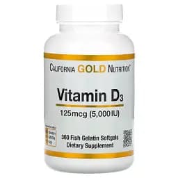 Вітамін D3 California Gold Nutrition 360 желатинових капсул