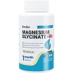 Магній гліцинат з вітаміном В6 Sonkio Magnesium Glycinate with B6, 120 капсул (404-120)