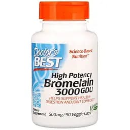 Бромелайн Doctor's Best Bromelain 500 мг 90 капсул