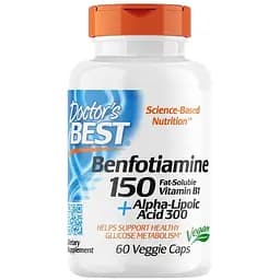 Натуральна добавка Doctor's Best Benfotiamine + ALA 60 вегакапсул
