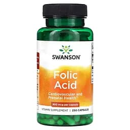 Фолієва кислота Swanson Folic Acid 800 mcg, 250 капсул - мініатюра 1