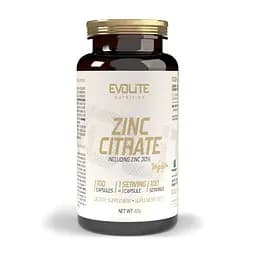 Цитрат цинку Evolite Nutrition Zinc Citrate 100 вегакапсул для підтримки імунної системи