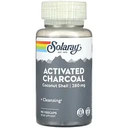 Активоване вугілля Solaray Activated Charcoal Coconut 280 мг 90 веганських капсул