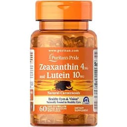 Натуральная добавка Puritan's Pride Zeaxanthin 4 mg with Lutein 10 mg, 60 капсул
