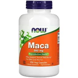 Натуральна добавка Now Maca 500 mg 250 вегакапсул
