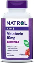 Натуральная добавка Natrol Melatonin 10 mg Fast Dissolve, 100 таблеток Клубника