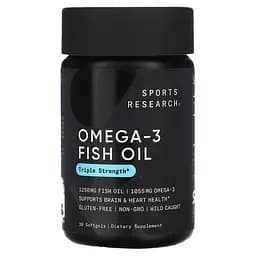 Омега-3 Sport Research Omega-3 Fish Oil Alaska Pollock 1250 mg 30 softgels (1086-2023-10-3443)