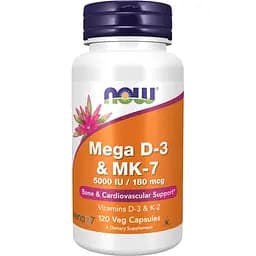 Вітаміни Now Foods Mega D-3 MK-7 120 капсул