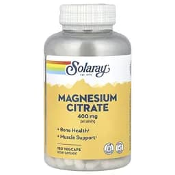 Вітаміни та мінерали Solaray Magnesium Citrate 400 mg, 90 вегакапсул