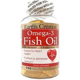 Жирні кислоти Earth‘s Creation Omega-3 1000 мг (Cholesterol Free) 100 капсул