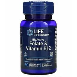 Фолиевая кислота Life Extension BioActive Folate & Vitamin B12, 90 капсул