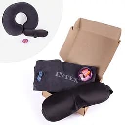 Подарочный дорожный набор для сна - беруши Moldex Spark Plugs, маска для сна 3D, надувная подушка Intex (1035-02)