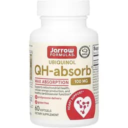 Убіхінол Jarrow Formulas Ubiquinol QH-Absorb 100 мг 60 гелевих капсул