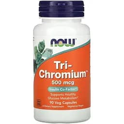Вітаміни та мінерали Now Tri-Chromium 500 мкг 90 вегакапсул