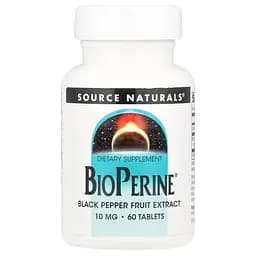 Екстракт чорного перцю Source Naturals BioPerine 10 мг 60 пігулок