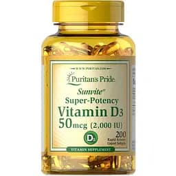 Витамины и минералы Puritan's Pride Vitamin D3 2000 IU 200 капсул